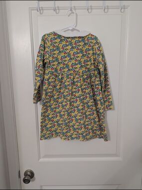Mini Boden Inspired  Floral Long-Sleeve Dress With Peter Pan Collar